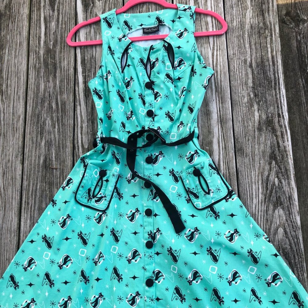 Voodoo Vixen black cat dress, Size Small